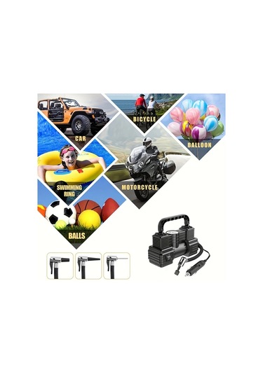 Xuweiwei Siyah 12v Dc Taşınabilir Otomatik Lastik Şişirme Pompası Dijital Basınç Göstergeli Araba Bisiklet Balon