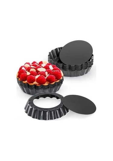 Novahub Cyimi 12'li Tart Tavası Seti - Siyah, Yapışmaz, Kolay Temizlenir Siyah