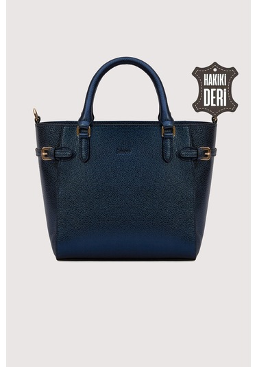 Hakiki Deri Kadın El Çantası Lacivert Smr7922 Lacivert