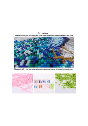 Hombey Tam Diamant Tasarım Kanvası - 30x20cm, Kristal Ve Özel Şekil Pırlanta, Dıy Yapım Seti Çerçeve Hariç