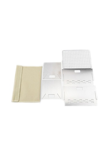 Maoyaya Katlanabilir Paslanmaz Çelik Kamp Ocağı - Gümüş Barbekü Ve Izgara Gümüş