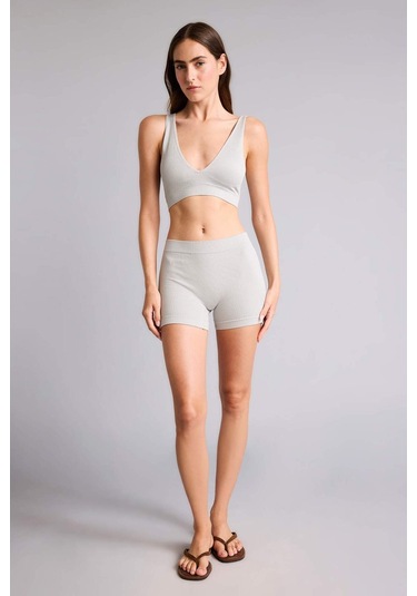 Defacto Lastikli Bel Gri Seamless Fitilli Boxer I0628ax26hsgr52 Gri-gr52