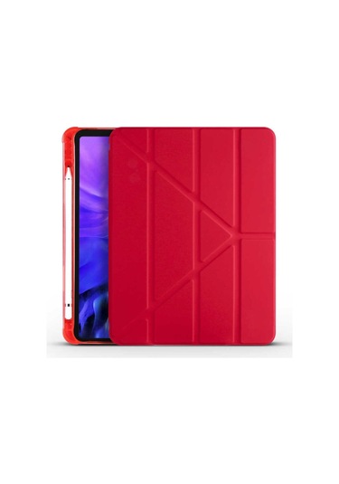 Ipad Uyumlu Air 10.9 2020 Kılıf Premium Standlı Katlanabilir Kılıf Kalemlikli Ipad Uyumlu Trifolding