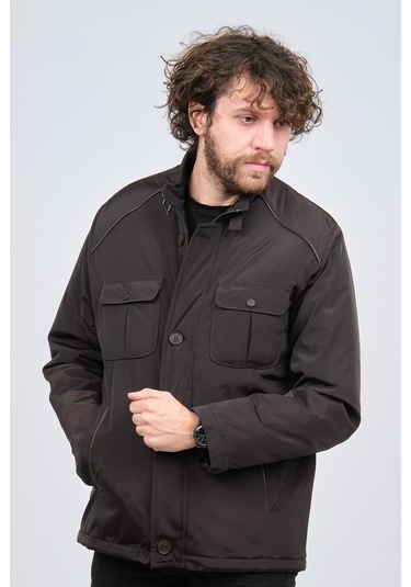 By Serco Erkek Deri Biyeli Kapak Cepli Mont 0620661 Kahverengi-Kahverengi