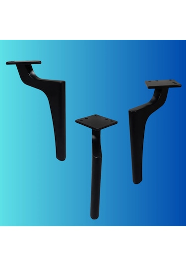 20 Cm Metal Zirve Ayak Koltuk Ayağı Mobilya Ayağı Ünite Ayağı Konsol Ayağı Puf Berjer Ayağı Siyah