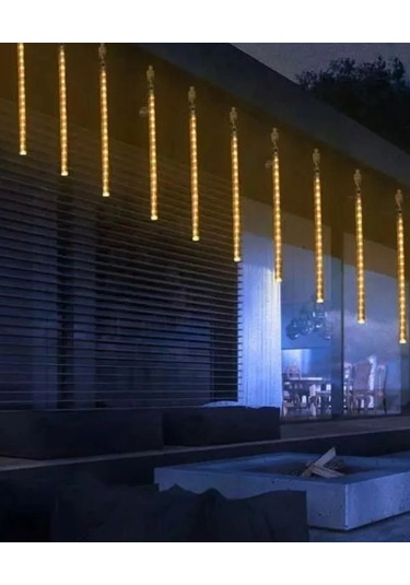 Sekizgen Led 8'li Günışığı Eklenebilir Meteor Yağmur Tüp Led Işık Dekoratif Ve Yılbaşı Aydınlatma Günışığı