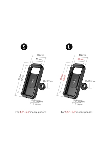 Geeroyoo "360 Dönebilen Su Geçirmez Bisiklet Telefon Tutucu - Mtb, Scooter Ve Motosikletler İçin"