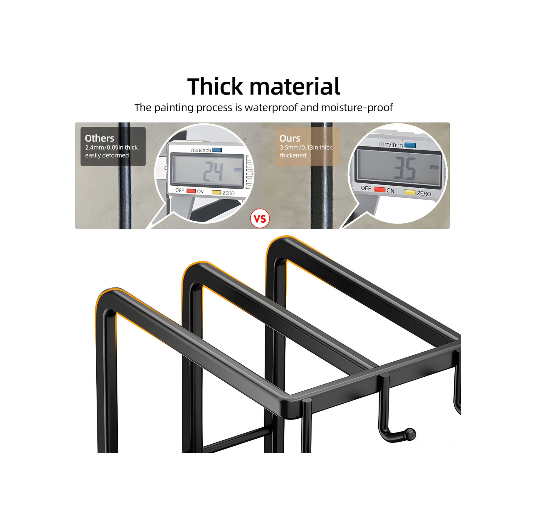 Hombey Karbon Çelik Lavabo Bezi Rafı - Delme Yok Duvar/masaya Takılabilir - Su Alma Tablası İle Sulama Bezi, Havlu, Sponge Saklama Rafı - Siyah 28x24.5x14cm Siyah