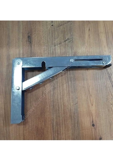 Mandallı Katlanabilir Masa Konsolu Çinko 1 Çift 30cm Gri
