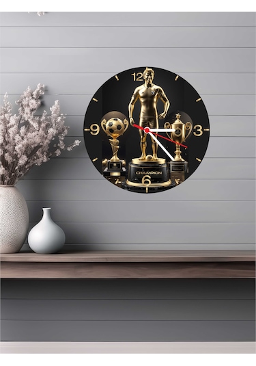 3d Görünümlü Ahşap Duvar Saati V11 24x24 Cm Çok Renkli