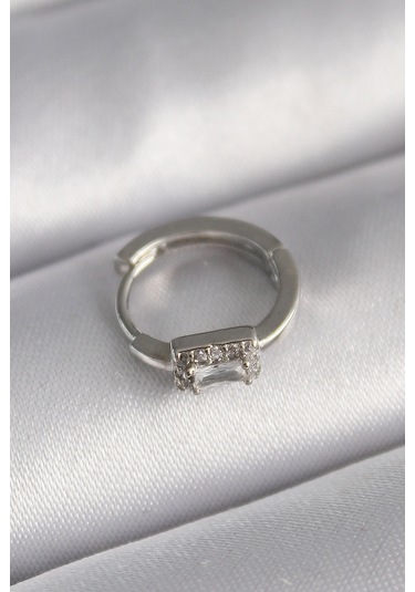 Pr1309 - 316l Çelik Gümüş Renk Kare Zirkon Taşlı Tragus Piercing Diğer