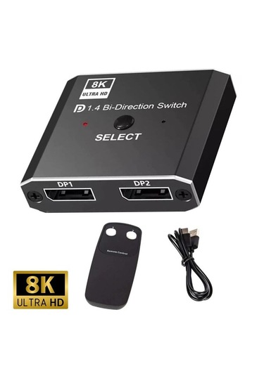 8k Displayport Kumandalı Çift Yönlü Çoklayıcı Switch Splitter