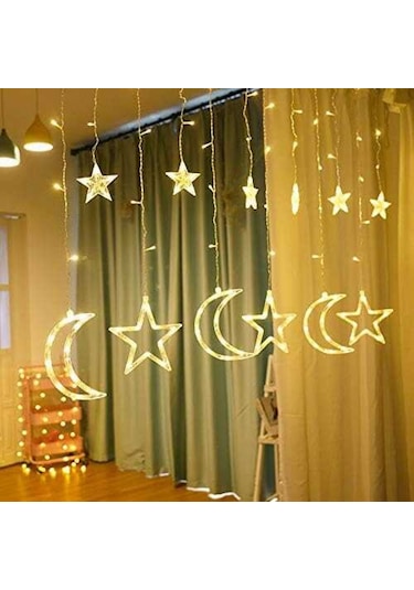 Led Işık Perde Ay Yıldız 8 Fonksiyon Günışığı Pk:1