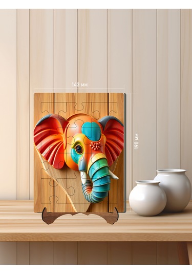 12 Parça Mdf Lazer Kesim Çocuk Puzzle Yapboz 14 X 19 Cm V3