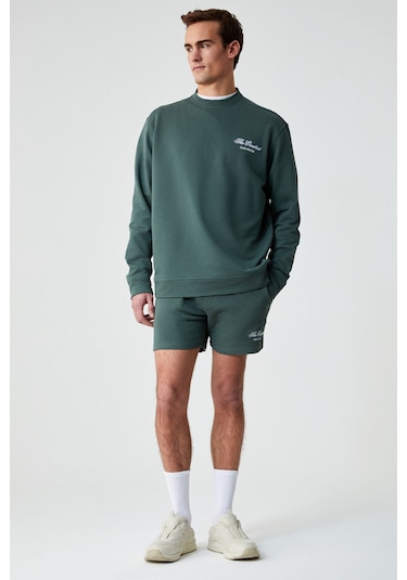 Federer Erkek Uzun Kollu Regular Bisiklet Yaka Yeşil Eşofman Takımı