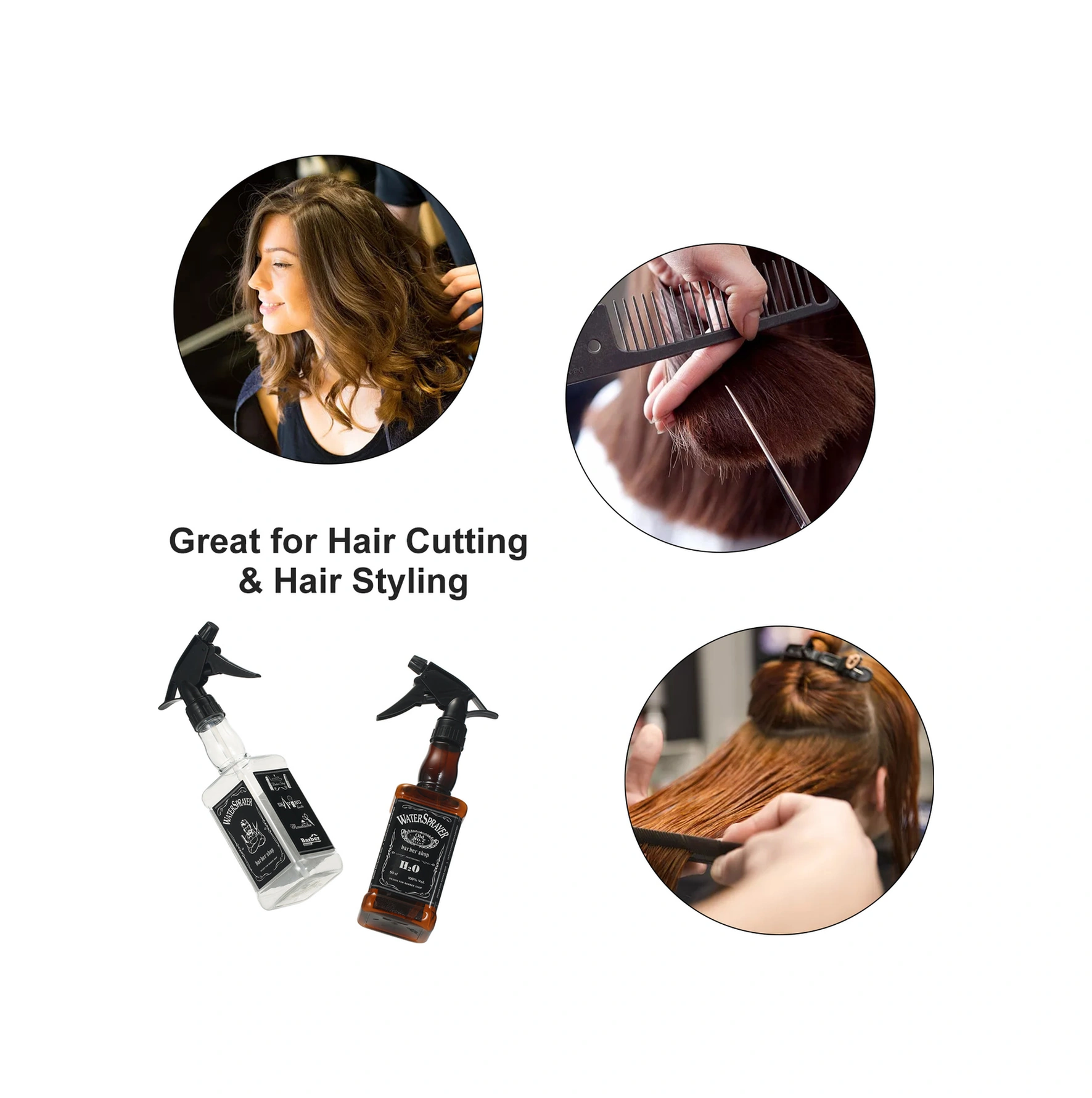 Neevoyu Saç Salonu Sprey Botu 500ml - Gri Renkli Pp Malzeme Saç Bakımı Aleti Gri