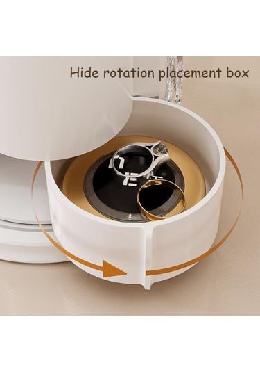 Şeffaf Kapaklı Makyaj Fırçası Saklama Kutusu Büyük Kapasiteli 360 Derece Dönen Makyaj Fırçası Şeffaf