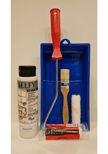 Selfy Decor 500 Cc 750 Gr Antik Beyaz Kendinden Vernikli Dolap Boyama Seti