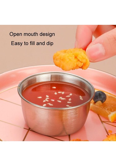 Sones 40 Ml 304 Paslanmaz Çelik Sos Kabı Plastik Kapaklı Sızdırmaz Sos Kabı Baharat Kabı