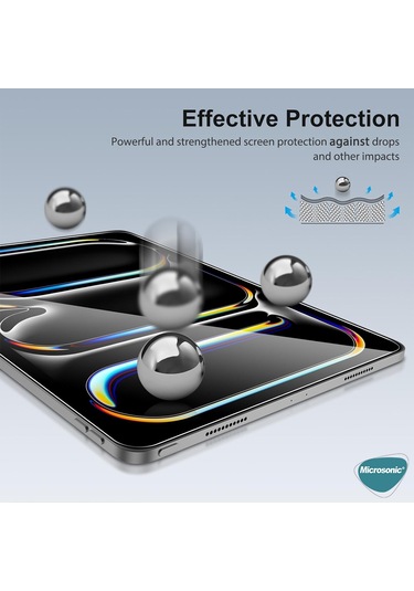 Microsonic İpad Uyumlu Air 11 2025 A3266-a3267 Tempered Glass Cam Ekran Koruyucu