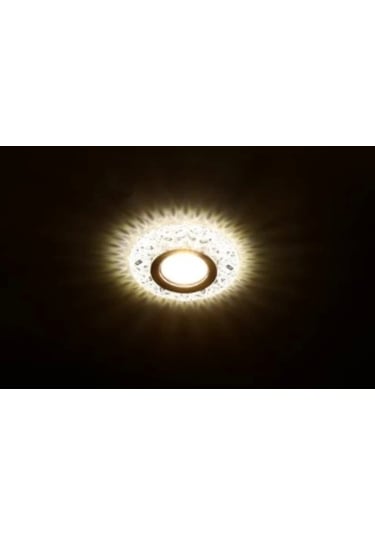 Cata Sim Dekoratif Cam Spot Yuvarlak Kristal Krom 3w Efektli 4000k Gu10 Duy Ampul Hariç Çok Renkli