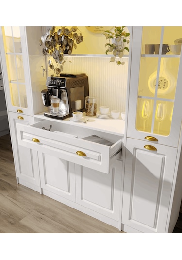 Guneystore Armoni Gold Maxi Kahve Köşesi Komple Mdf Beyaz