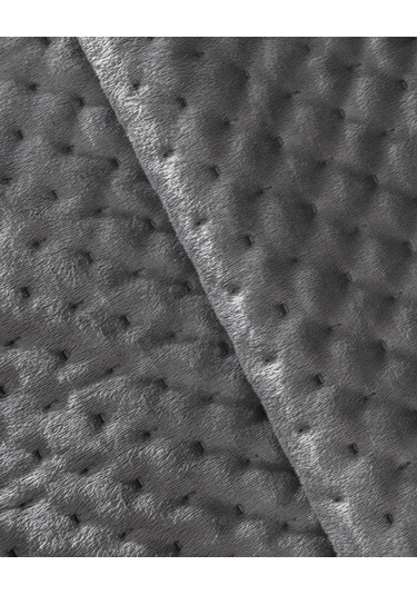 Boulogne Tek Kişilik Kadife Yatak Örtüsü - Antrasit 8682116999571 Gri