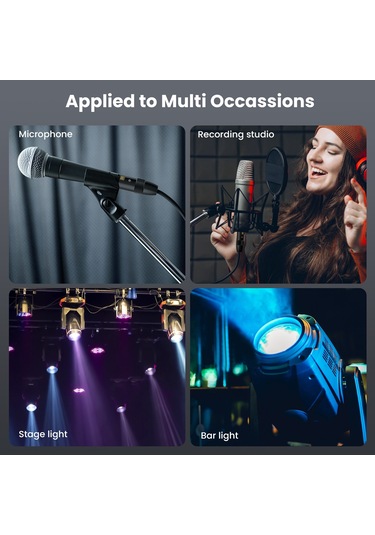 Junsunmay Xlr Erkek - Erkek Mikrofon Kablosu 3 Pin Ses Kablosu Dengeli Korumalı Kablo, Uzunluk: 2m