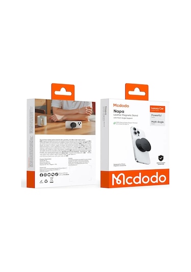 Mcdodo Mr-7910 Çok Açılı Destekli Deri Manyetik Telefon Standı Siyah