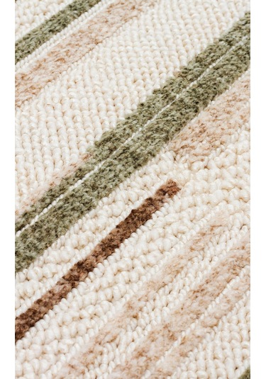 Eko Halı Joy 01 Yeşil Kahve Hav Toz Vermeyen Modern Makine Halısı