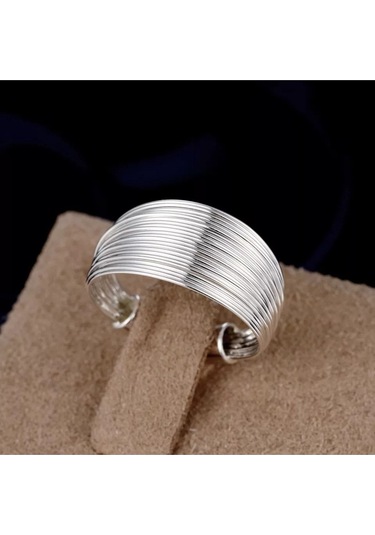 925 Ayar Gümüş Ayarlanabilir Minimalist Çok Katmanlı Yüzük