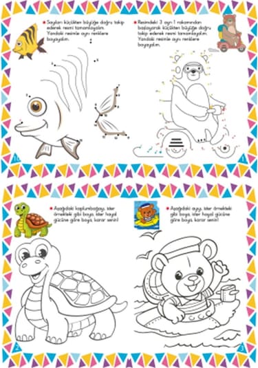 12 Adet Kuru Boya Hediyeli 10 Kitaplı Eğitici Ve Etkinlikli Boyama Seti