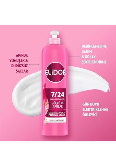 Elidor 7/24 Şekillendirici Bakım Kremi Güçlü Ve Parlak 240 Ml X2