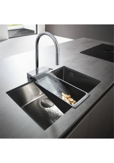 Hansgrohe Aquno Select M81 Tek Kollu Eviye Bataryası 170, Çekilebilir El Duşu, 3jet, Sbox Krom krom