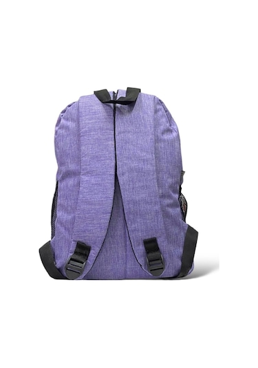 Su Geçirmez Kumaş Ortaokul Lise Unisex Okul Sırt Ve Seyahat Çantası - Mor