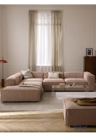 Most Mollis Pro 4 Modül Sol Köşe Koltuk Takımı 09 Bej Keten Kumaş