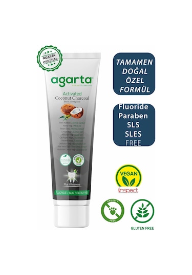 Agarta Doğal Hindistan Cevizi Özlü Aktif Karbon Diş Macunu 3 x 100 ML