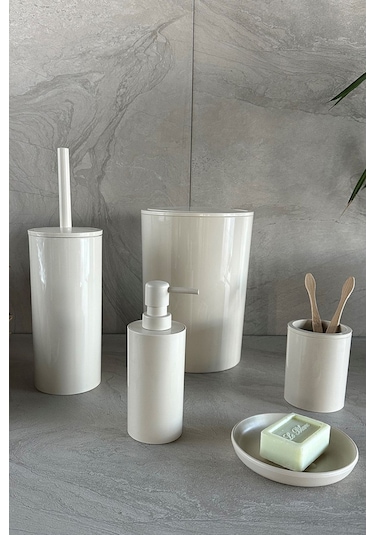 Prima Nova Flores 5'li Banyo Seti - Bej Bej