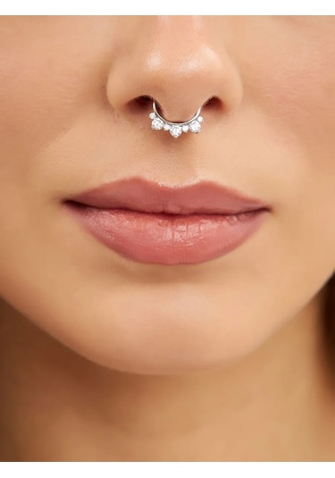 Markiz Burun Septum Taklidi Piercing Sihirbazı Gümüş 925 326254009 Gümüş