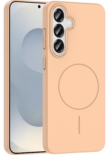 Galaxy S25 Kılıf Magsafe Şarj Özellikli Ruby Sert Kılıf Desert Titanyum