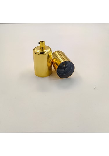 Dekoratif Metal Lale E27 Duy Gold Renk Ve Demir Kablo Kilidi.