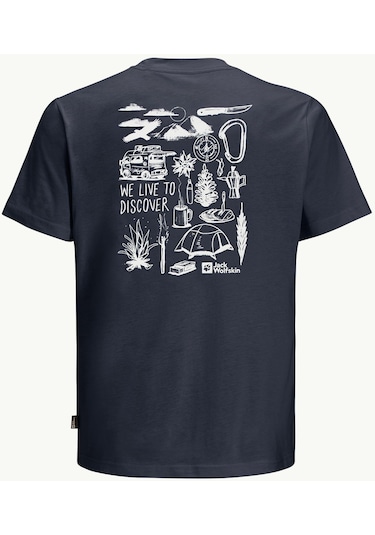 Jack Wolfskin Discover T M Erkek T-shirt-28372-lacivert Lacivert