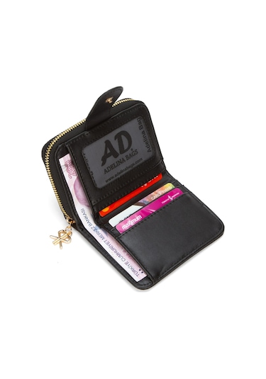 Adelina Bags Kadın Yumuşak Dokulu Küçük Cüzdan Siyah