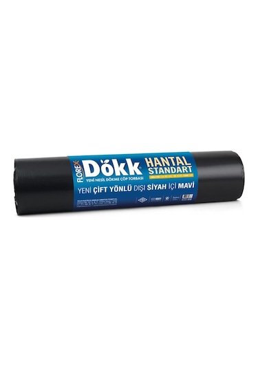 Florex Dökk Hantal Standart Boy Çöp Torbası 10 Adet Siyah - Mavi 100 x 150 CM