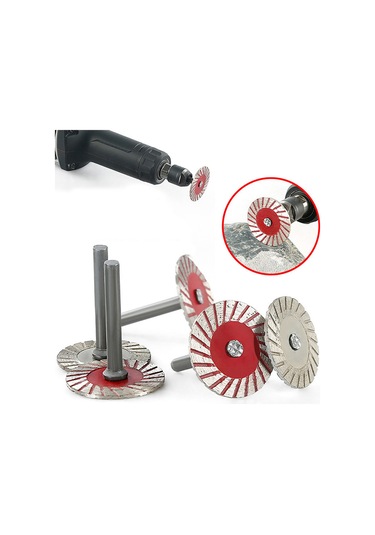 Lemestar 6mm Saplı Elmas Kesme Diski 40mm Dalgalı, Taş Ahşap Heykel Karekter Kesim İçin Elektrikli Fırça Ve Matkap Uyumlu, Gümüş 1 Adet