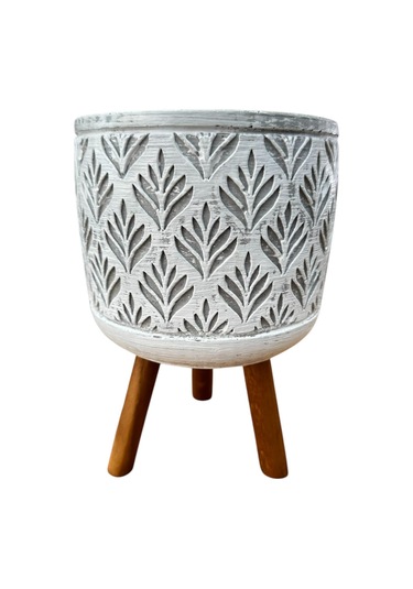 Bitki Tasarımı Ev Dekorasyon Gri Lotus Ayaklı Beton Saksı Çiçeklik Saksılık