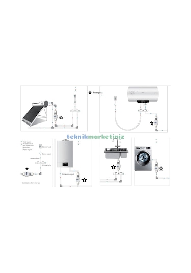 Güneş Enerjisi Musluk Basınç Arttırıcı Pompa Sıcak Su Hidroforu