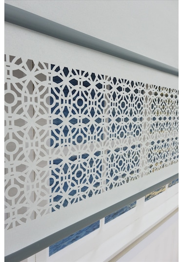 Lazer Stor Perde - Renkli Çıta Detaylı Gri