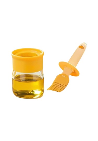 Padalink Cam Ve Silikon Barbekü Yağ Dağıtıcı - Isı Dayanıklı Yemek Grubu Fırça İle Entegre Outdoor Yağ Botu Çok Renkli