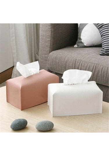 Dianziye Kahverengi Küçük Pu Deri Mendil Kutusu - Ev Otomobil Dekoratif Kullandım, Pratik Ve Dayanıklı